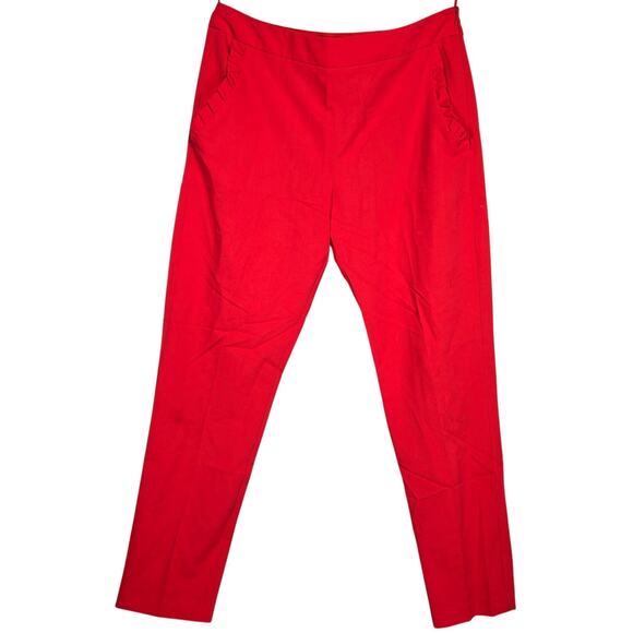 Primark Red Ruffle Pocket Dress Pants 6 - Picture 1 of 10